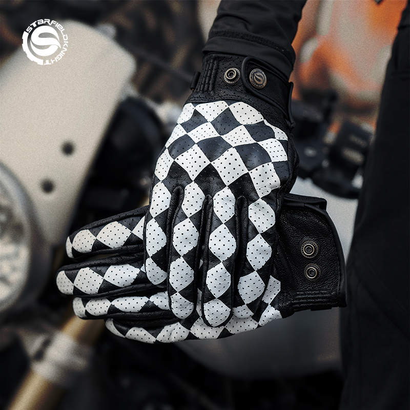 Motorcycle Wearing Gear - Мотоциклетные перчатки Star Field Knight, черно-белые,