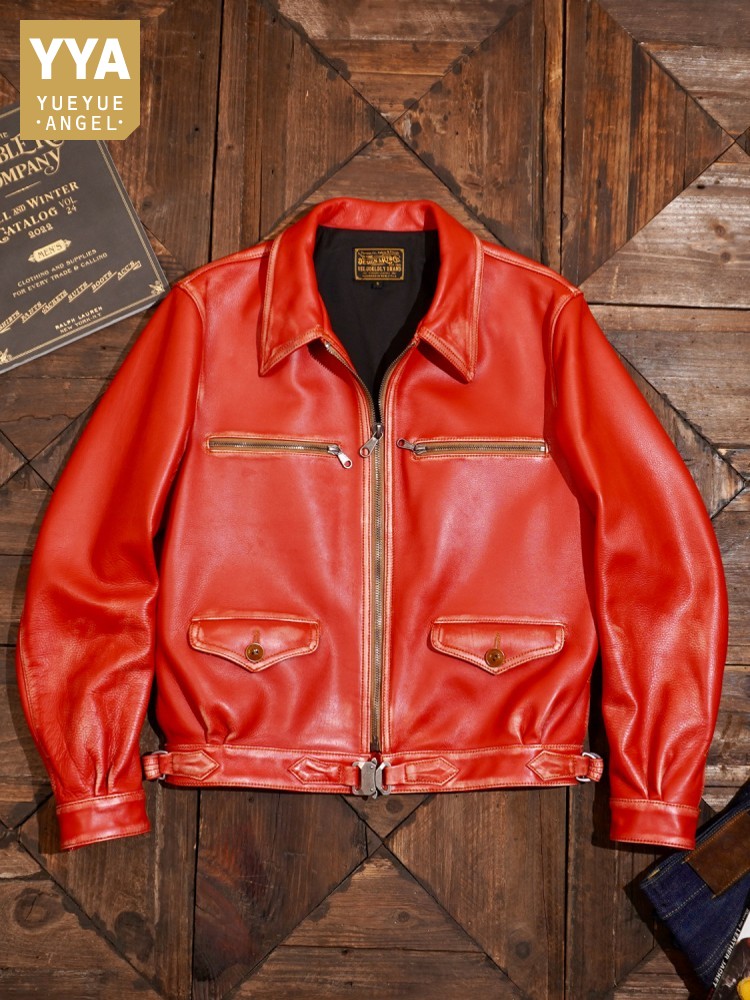 Riding Jacket Leather - Мужская осенне-зимняя куртка из натуральной кожи