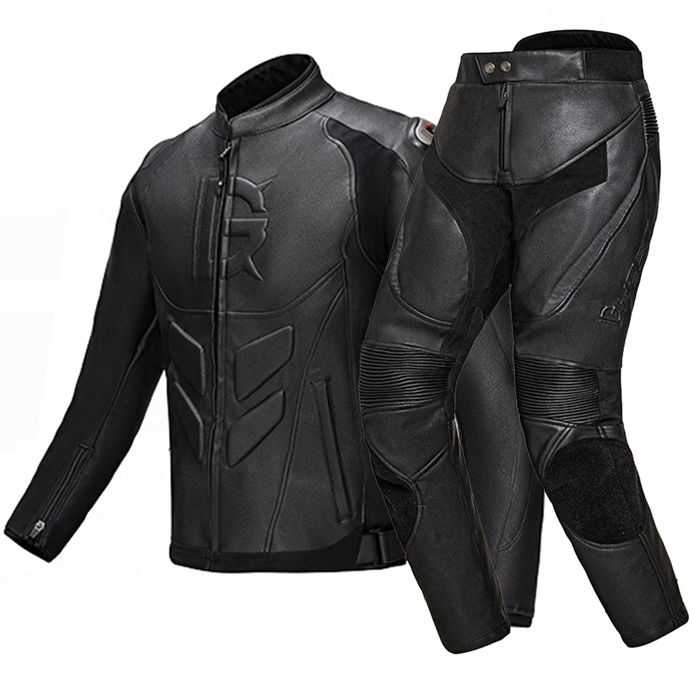 Riding Jacket Leather - Мужской кожаный мотоциклетный костюм GHOST RACING,