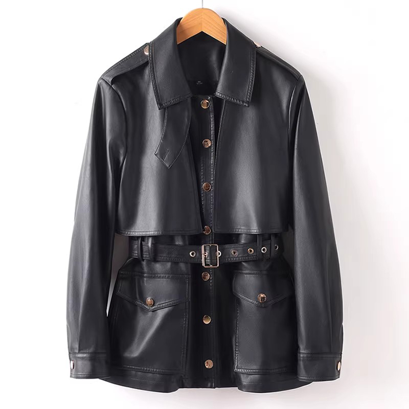 Riding Jacket Leather - Новая женская куртка-косуха из спилковой кожи,