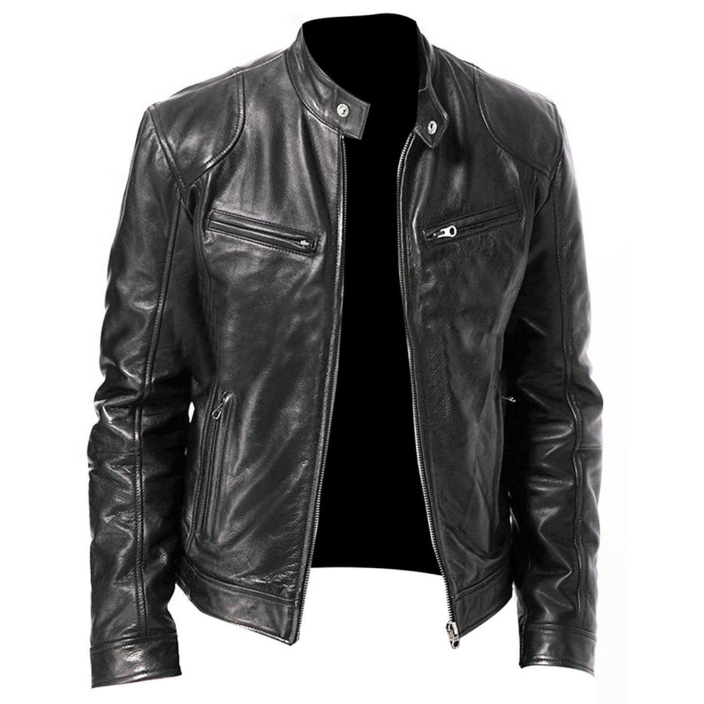 Riding Jacket Leather - Куртка мужская мотоциклетная из ПУ кожи,