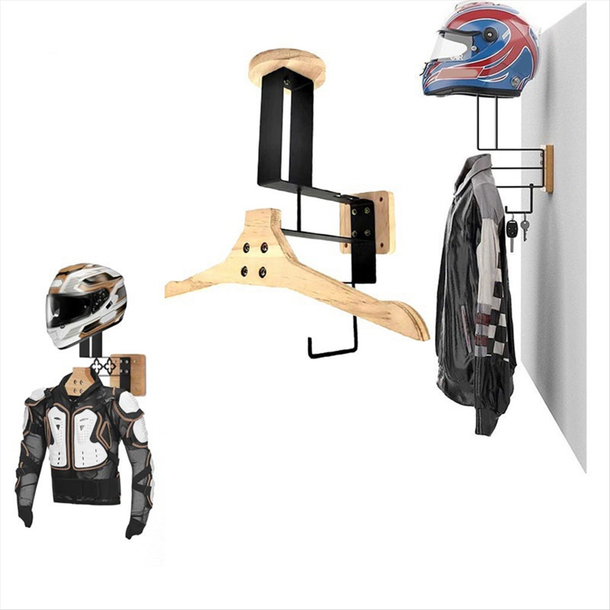 Новинка! Деревянный настенный  – обзор и цена Motorcycle Gear Rack