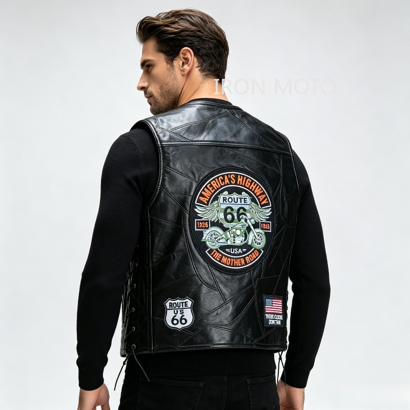 Большой кожаный жилет для мото – обзор и цена Riding Jacket Leather
